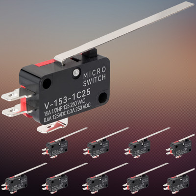 10x Long Arm Lever Limit Switches Straight Hinge SPDT Micro NO/NC DC 250V/125V