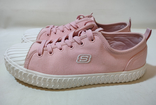 Skechers Street Trax Pink Lace Up Plimsolls Canvas Trainers UK Size 5