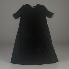 Loft Dress Womens M Black Short Sleeve Midi Stretch Casual Career Business 0075
