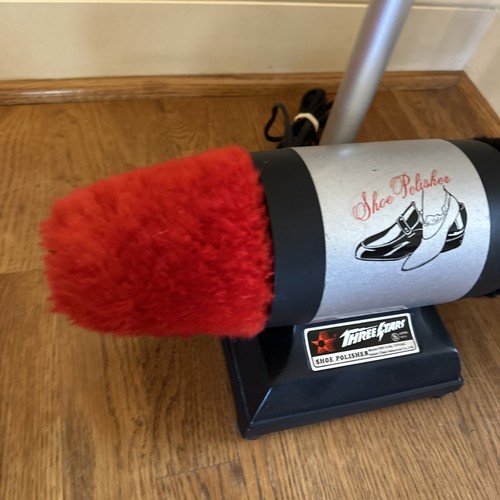 Three Stars Model 989 Electric Shoe Polisher Dual Buffer Free-Standing 31" Tall - Picture 4 of 10