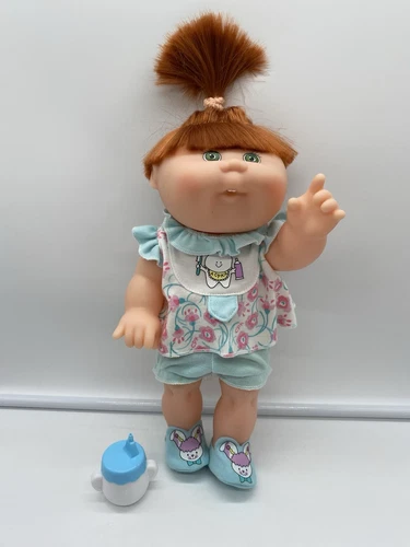 1996 Cabbage Patch Kid Brushing Teeth Red Hair Green Eyes Original Outfit 14"