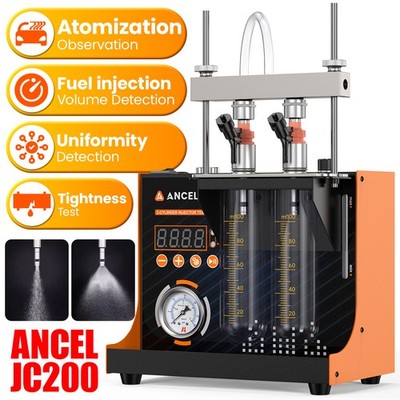 ANCEL JC200 2-Cylinder Fuel Spray Nozzle Cleaning Machine Fuel Injector Tester