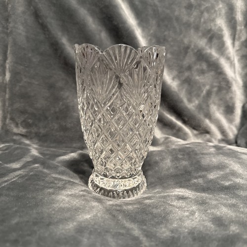 Imperial 24% Lead Crystal Slovakia Clara Collection Flower Vase Vintage 7 1/4 In