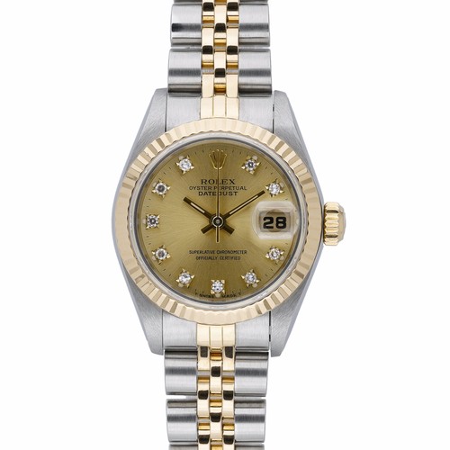 Rolex Datejust 69173 with 26mm Steel & Yellow Gold case and Champagne dial. E...