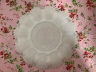 Vintage White Milk Glass Deviled Egg Plate Tray Gold Trim Scalloped Edge 12 Slot