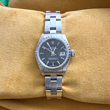 Rolex Black Dial Fluted Bezel Automatic Stainless Steel Bracelet