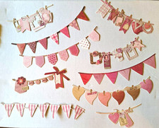 Girls Sewing Retro 10 Pc Handmade Hard Card Long Strip Stickers Party Series