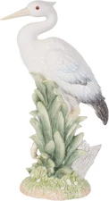 Fitz and Floyd  Newport Home Coastal Ceramic Egret Facing Forward Figurine, 16 I