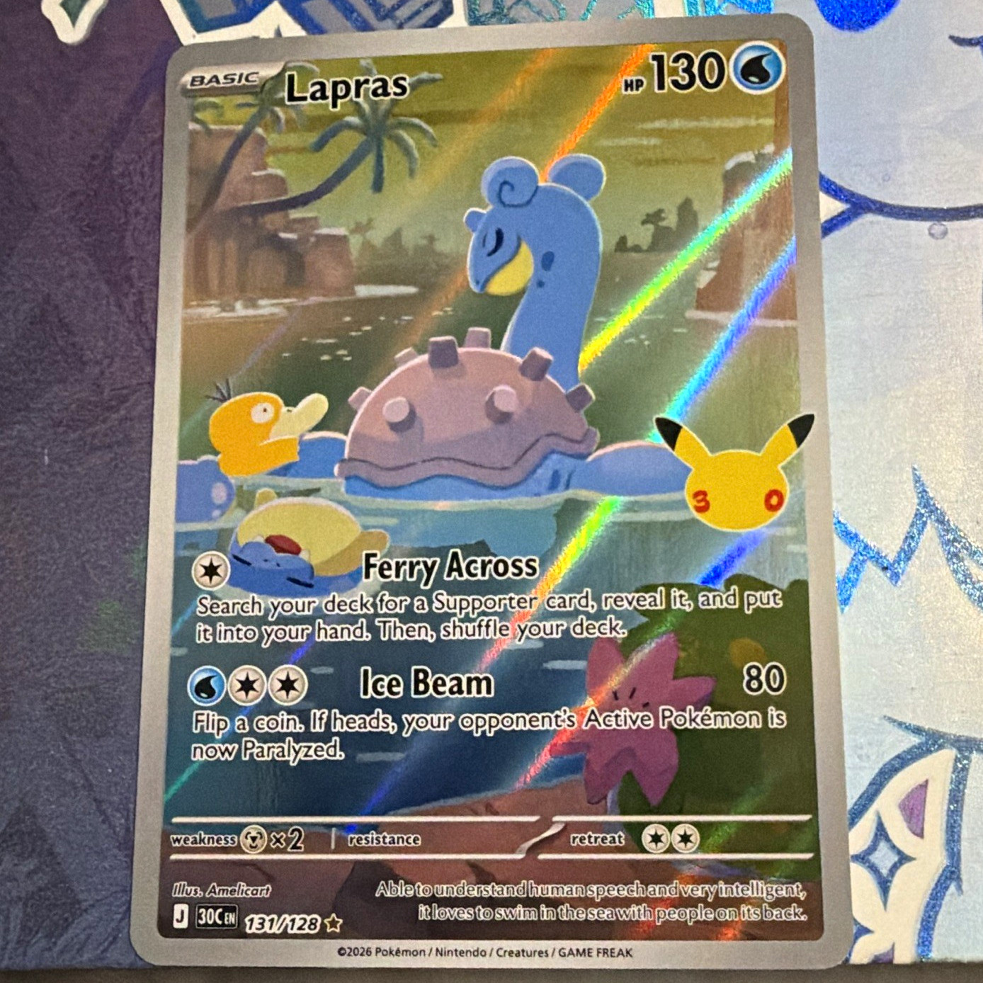 Pokémon TCG Lapras 131/128 IR Scarlet & Violet 151 Holo HP130
