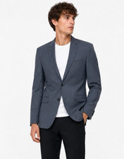 THEORY jacket blazer sport coat gray 44R stretch wool business casual minimalist