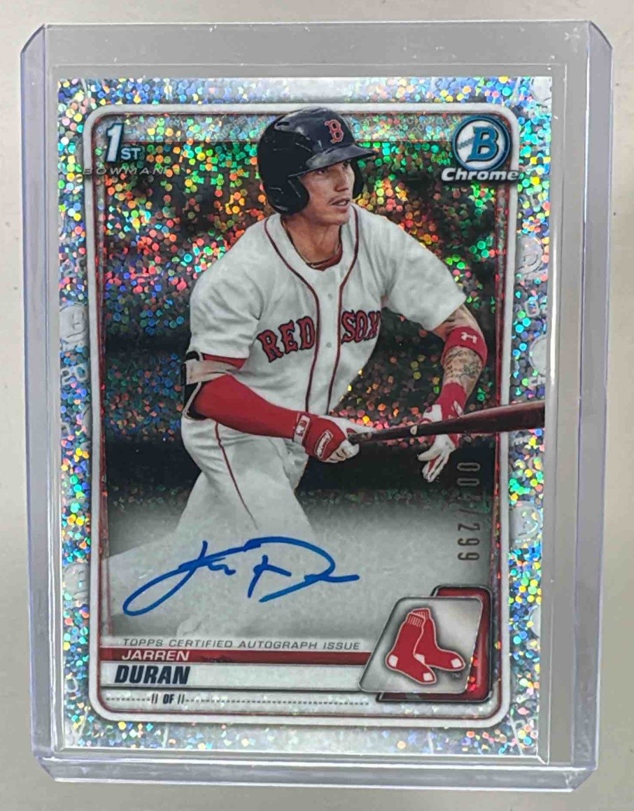 Jarren Duran 2020 Bowman Chrome #CPA-JD Speckle Refractor 1st RC Auto /299