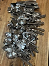 MIXED LOT 120+ Silverware Spoons Forks Knives Oneida Roger’s Utica Gibson & More