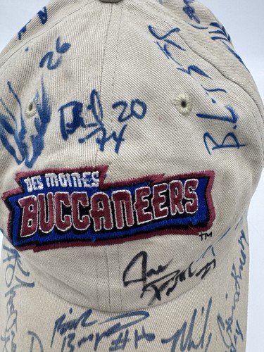 Vintage Des Moines Buccaneers Hockey Minor League StrapBack Hat Cap Signed Autos - Picture 8 of 18