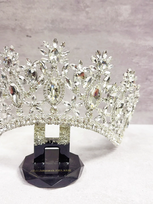 Bridal Headpiece, Silver Crown, Royal Princess Crown, Floral Pageant Crown Silver Tiara for Women - Vofler Princess Crown | Baroque  main image 2