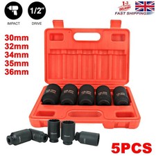 1/2" Drive 12 Point Hub Nut Deep Impact Sockets 30/32/34/35/36mm 5Pcs Kit