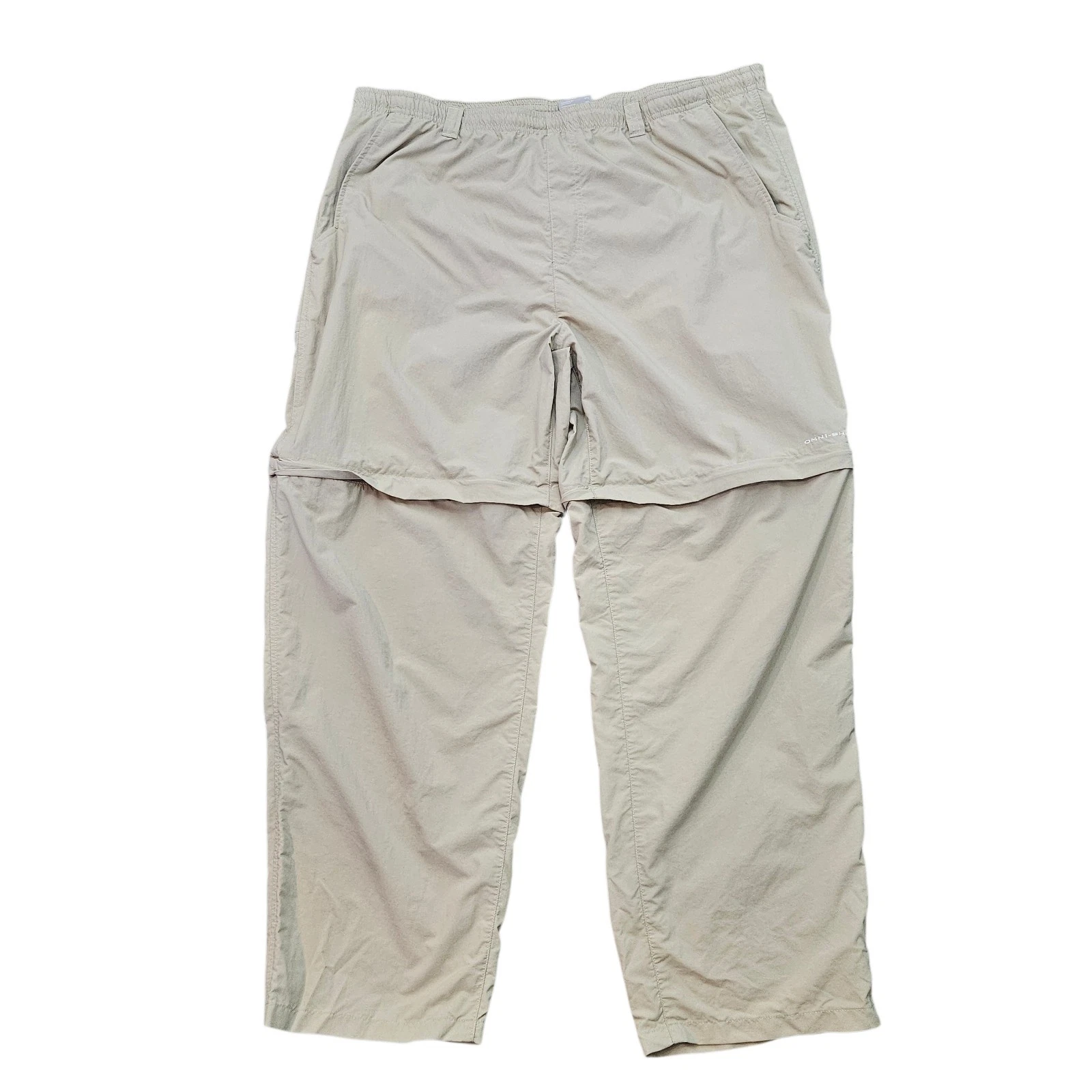 Columbia Pants Mens Tan Convertible Cargo Zip Off Hiking Outdoor Sz XXL x 30
