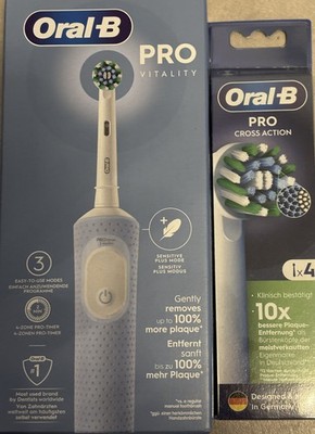 ORAL - B VITALITY PRO ELEKTRISCHE ZAHNBÜRSTE BLAU + 1x4 CROSS ACTION! NEU/OVP!