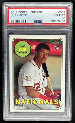 2018 Topps Heritage Juan Soto Rookie RC #502 Nationals PSA 10 GEM MINT