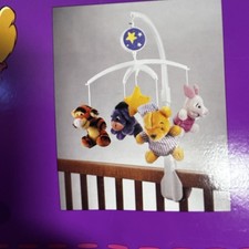 Vtg Disney Winnie the Pooh Musical Mobile Eeyore Tigger Piglet Crib Dolly