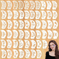55PCS Face Paint Stencils, Body Tattoo Stencils for Painting