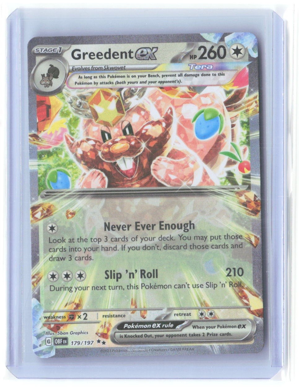 SV03: Obsidian Flames #179/197 Greedent ex