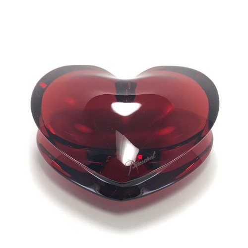 Auténtica FIGURA GRANDE DE CORAZÓN DE CINZÍN CRISTAL “ROSA” BACCARAT RARA 3 1/2” - Imagen 2 de 12