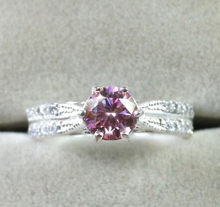 Pink Diamond Solitaire 1.13 Carat Round Certified Ring Stunning Collection