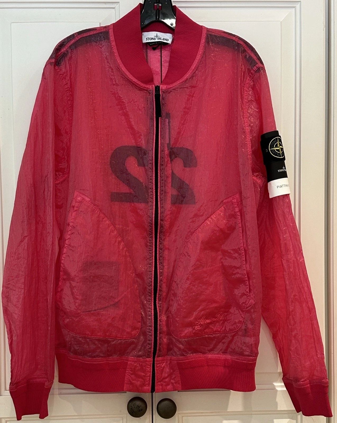 NWT STONE ISLAND SS22 40th ANNIVERSARY PIATTINA 82/22 SHIMMER BOMBER JACKET - L image 1