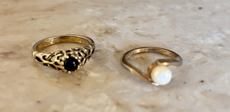 Vintage 18k Electro Plated Rings Size 5 And 7
