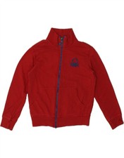BENETTON Jungen Grafik Trainingsanzug Oberteil Jacke 8-9 Jahre Rot Baumwolle CE15
