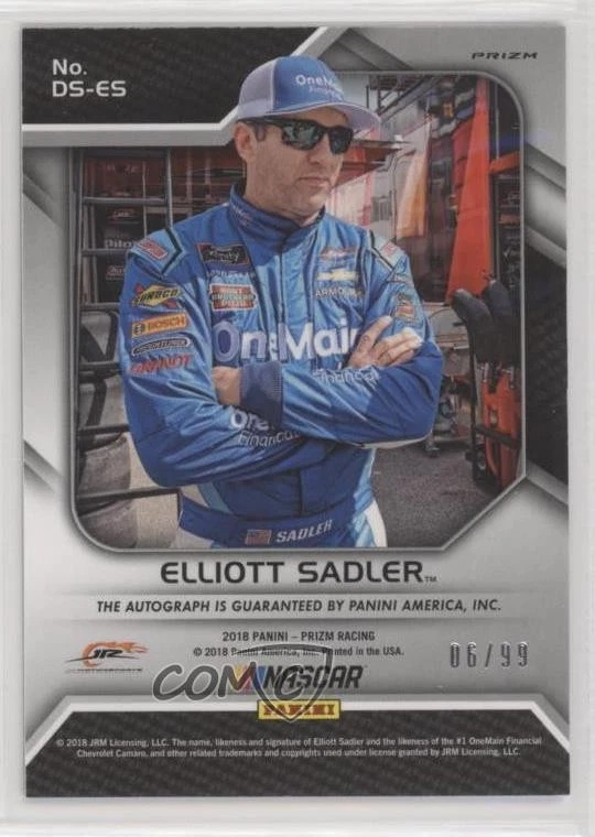 2018 Panini Prizm Driver Signatures Green Prizm /99 Elliott Sadler #DS-ES Auto - Image 2 of 2