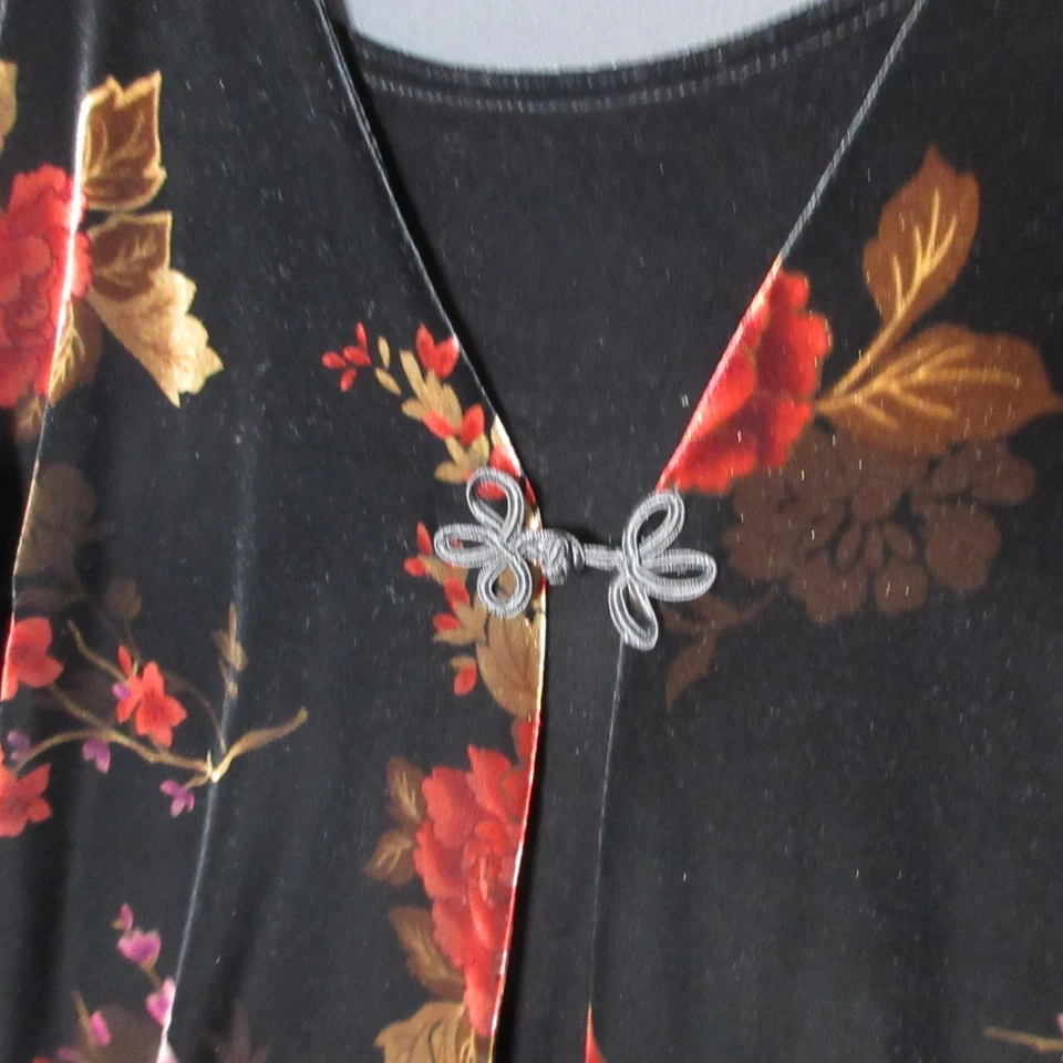 Laura Scott Top Plus 16 18 Dark Floral Velvet Whimsigoth Grunge Y2K Vintage Vamp - Image 3 of 4