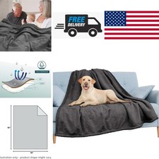 Waterproof Couch Blanket 60x80 Dark Grey Plush Soft Sherpa Fleece Protector