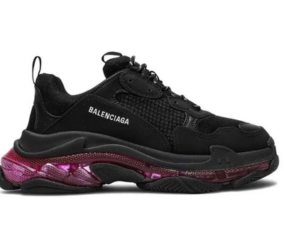 Balenciaga Triple S Clear Sole Black/Pink Sneakers. Men s 8/Women s 11 $995. EUC