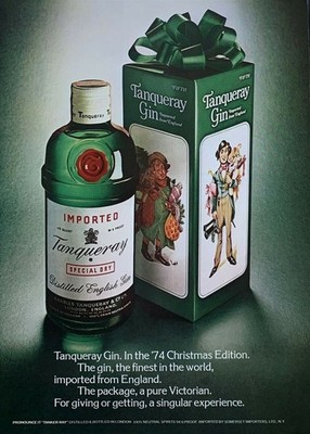 1974 TANQUERAY Gin A Pure Victorian Package Vintage PRINT AD