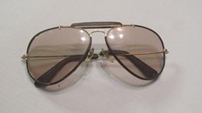 Vintage B&L Ray Ban Outdoorsman Leathers Aviator Photochromatic Sunglasses 58-14