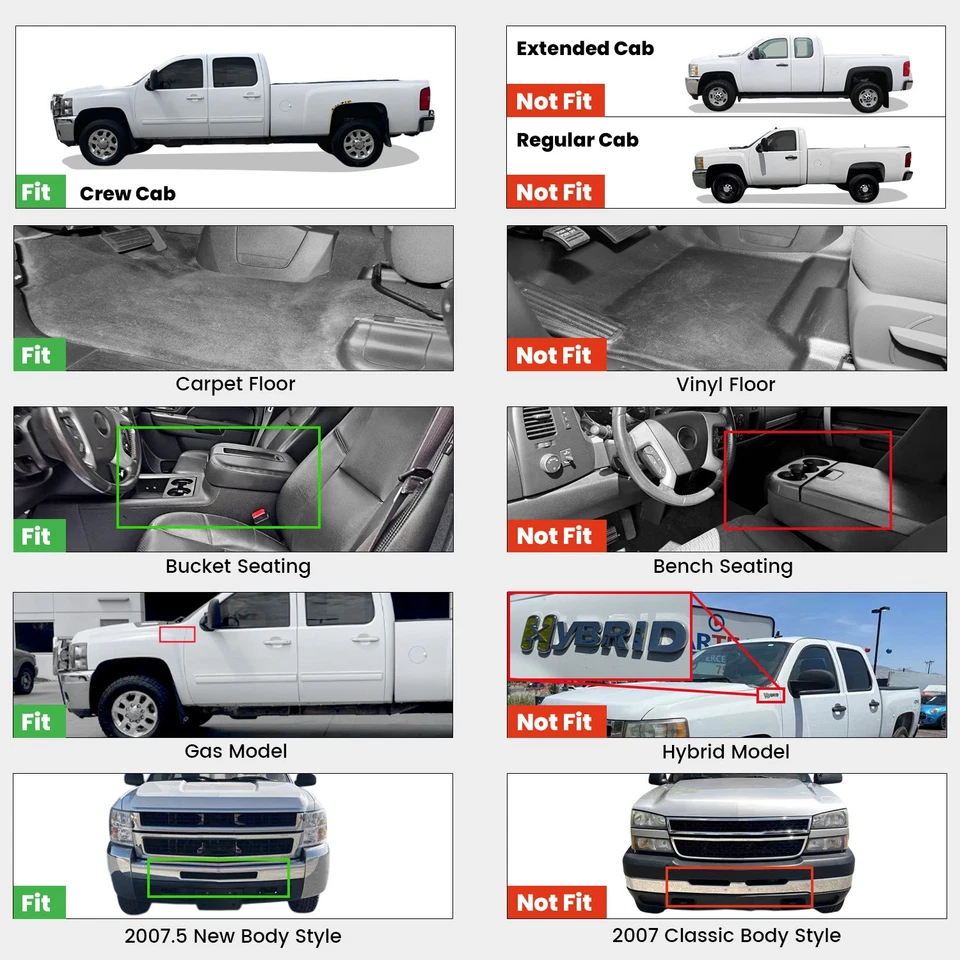 Floor Mats for Chevrolet Silverado 2500 HD / Sierra 2500 HD 2008-2014 Crew Cab - Image 2 of 4