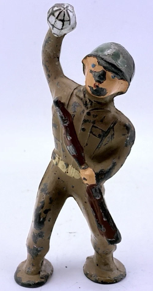 Barclay and Manoil Plomo Primera Guerra Mundial Soldados Lote de 5 Juguete 2.75" De Colección 1930 Foto 4 de 4