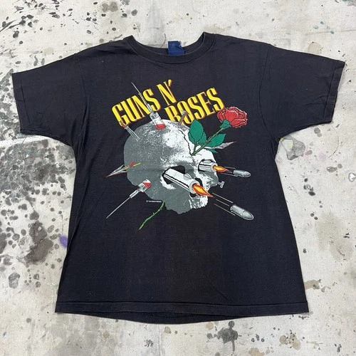 80s Guns N Roses Appetite For Destruction Band Conce 1980s vintage concert t-shirt, vintage, size L, single stitch, B+ condition