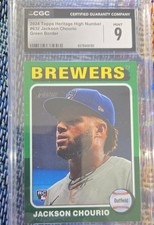 2024 Topps Heritage High Number - Jackson Chourio #632 Green Border (RC)