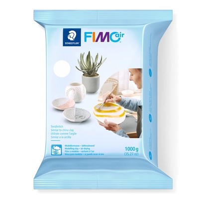 STAEDTLER 8101-0 FIMO Air Basic - Air-Drying Modelling Clay, 1 kg - White 1 kg W