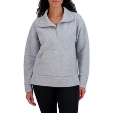 NWT KIRKLAND 7771753 GRAY LADIES' OTTOMAN HALF-ZIP SWEATSHIRT SZ M #K28
