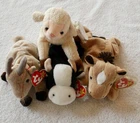 Ty Beanie Babies Farm Animal Lot Goatee Daisy Derby Ewey Vintage Plush