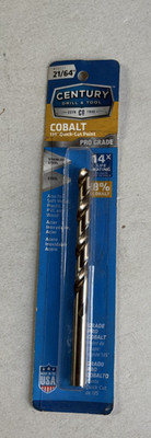 Century Drill & Tool 26221 21/64'' Pro Grade Cobalt Drill Bit