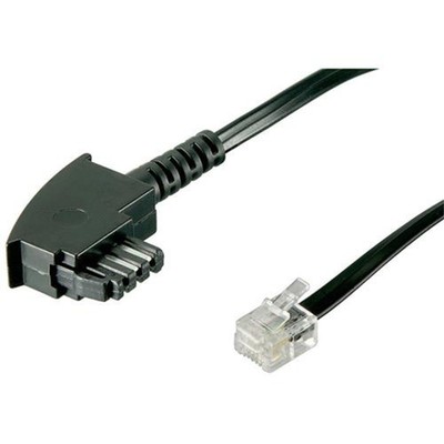 Wentronic Goobay TEL Anschlusskabel TAE-F Kabel RJ11 6P4C Stecker 6m schwarz TAE