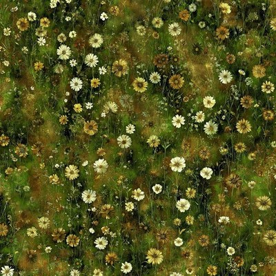 Yard ~ Wildflower Meadow Autumn Olive Floral, $3.99 Ships ANY Amount Of Fabric