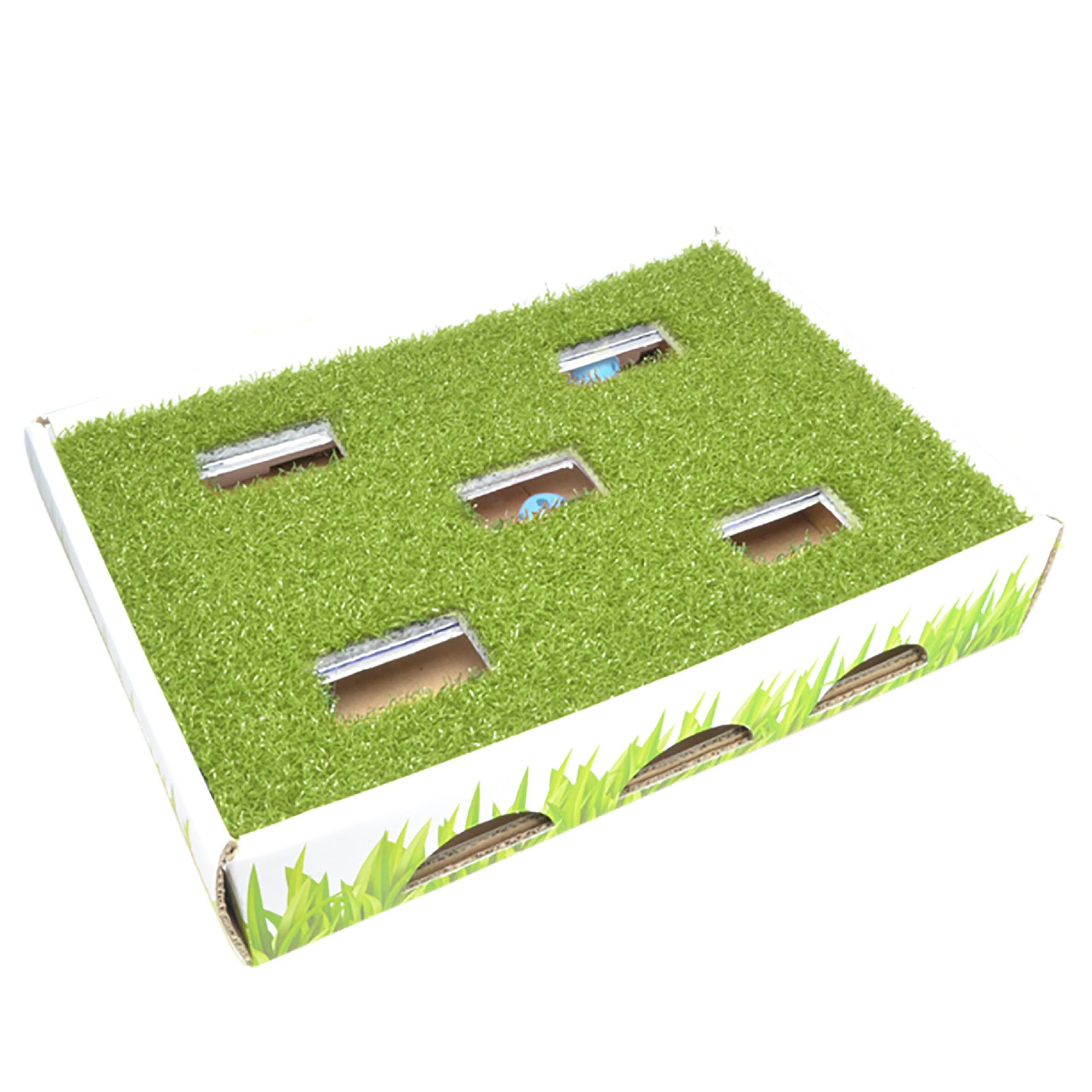 Grass Patch Hunting Box Cat Toy with Jingle Balls Ideal for 