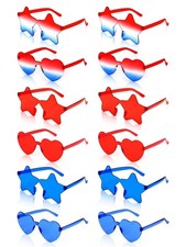 12 Pairs Heart Shaped Sunglasses Rimless Star Glasses for Men Women Party Favors