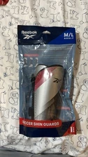 Reebok Soccer Shin Guards M/L Adult Silver Red Black