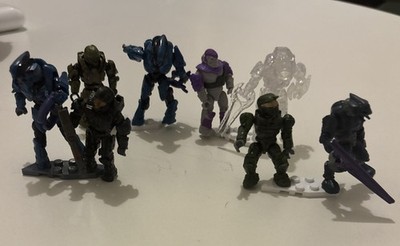Mega Bloks Halo Construx Lot Of 8 Figures And Accessories 